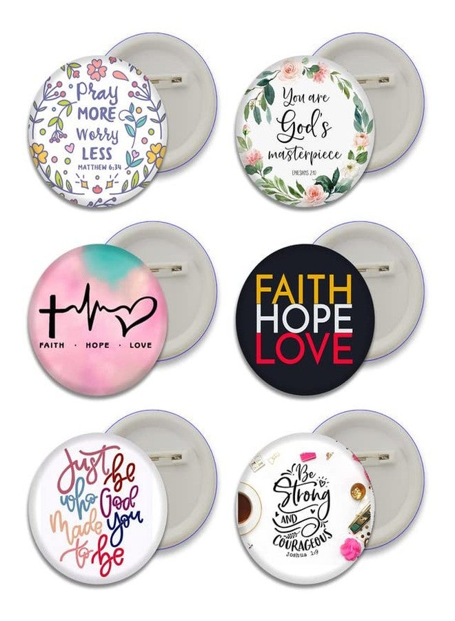 مجموعة من 6 قطع من دبابيس الأزرار اللامعة ذات الاقتباسات التحفيزية، مقاس 58 مم، من إنتاج D2C